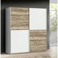 Schiebetürenschrank Weiß/Grau - Eichefarben/Alufarben, LIFESTYLE, Holzwerkstoff/Kunststoff (170/191/61cm) - Modern Living Schiebetürenschrank Weiß/Grau - Eichefarben/Alufarben, LIFESTYLE, Holzwerkstoff/Kunststoff (170/191/61cm) - Modern Living