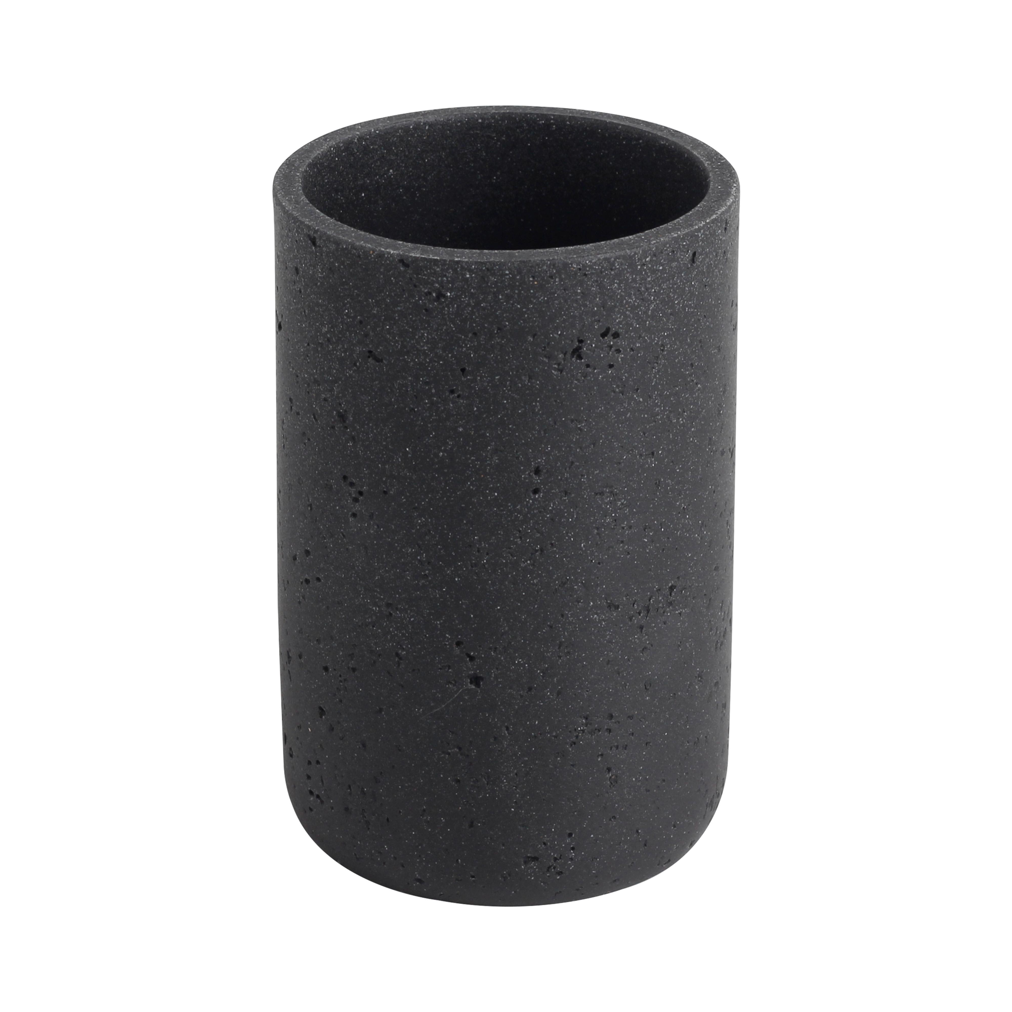 Zahnputzbecher Loki Schwarz Ø ca. 7,6cm - Schwarz, MODERN, Kunststoff (7,6/11,5cm) - Mömax