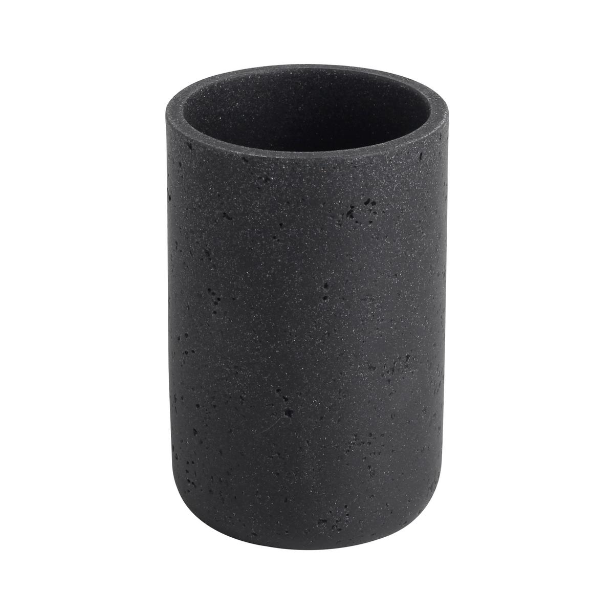 Zahnputzbecher Loki Schwarz Ø ca. 7,6cm - Schwarz, MODERN, Kunststoff (7,6/11,5cm) - Mömax