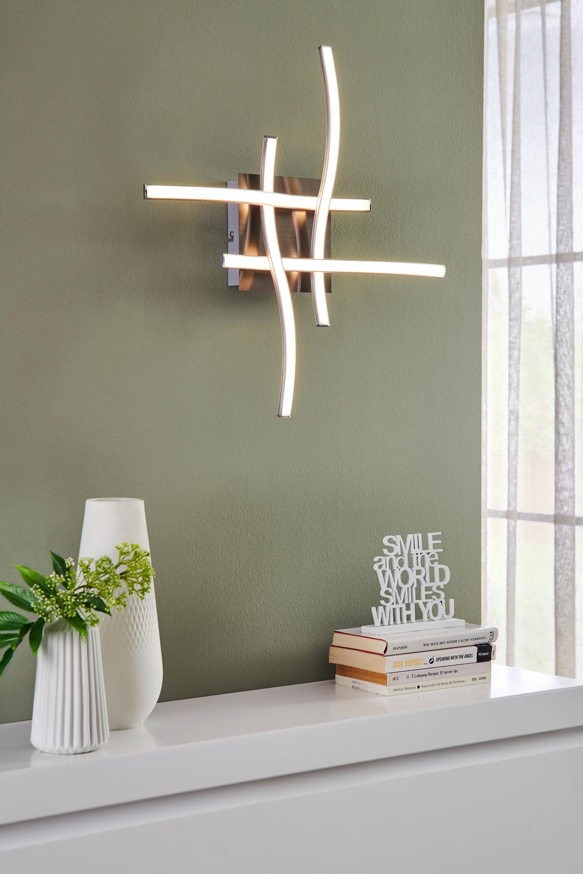 LAMPA SUFITOWA LED MANHATTAN II  *SBN* - kolor niklowy, Konventionell, tworzywo sztuczne/metal (47,5/47,5/9,5cm) - Novel