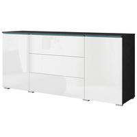 Sideboard Vera mit LED ca. 150 cm Anthrazit/Weiß - Weiß Hochglanz/Anthrazit, Basics, Holzwerkstoff/Kunststoff (150/67,9/39,5cm) - P & B
