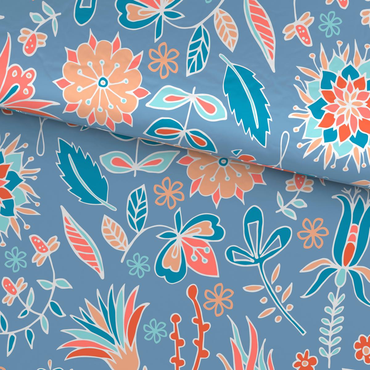 Ágyneműhuzat-garnitúra Pamutszatén Mia - pasztellkék, textil (140/200cm) - Mömax