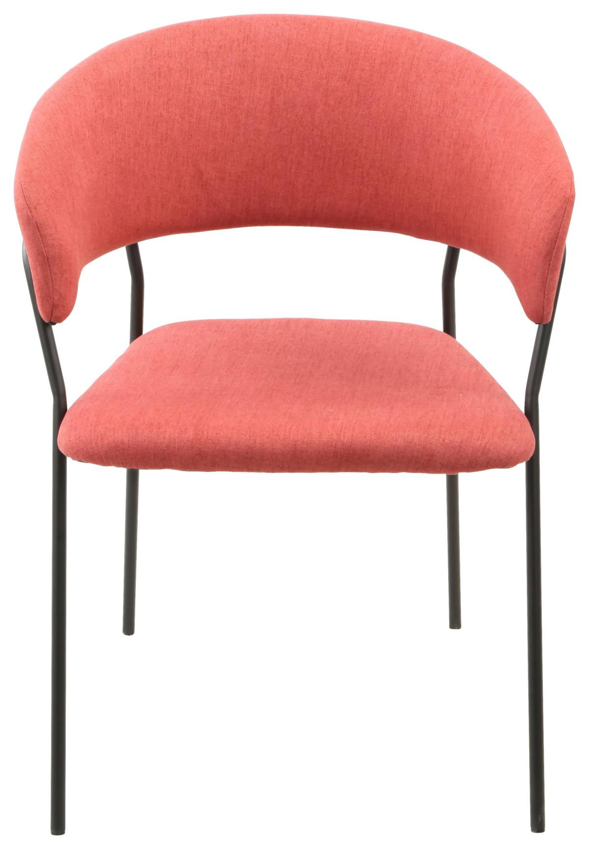 Armlehnstuhl Alice in Terra cotta - Terracotta/Schwarz, Design, Holz/Textil (53/80/59cm) - Mömax