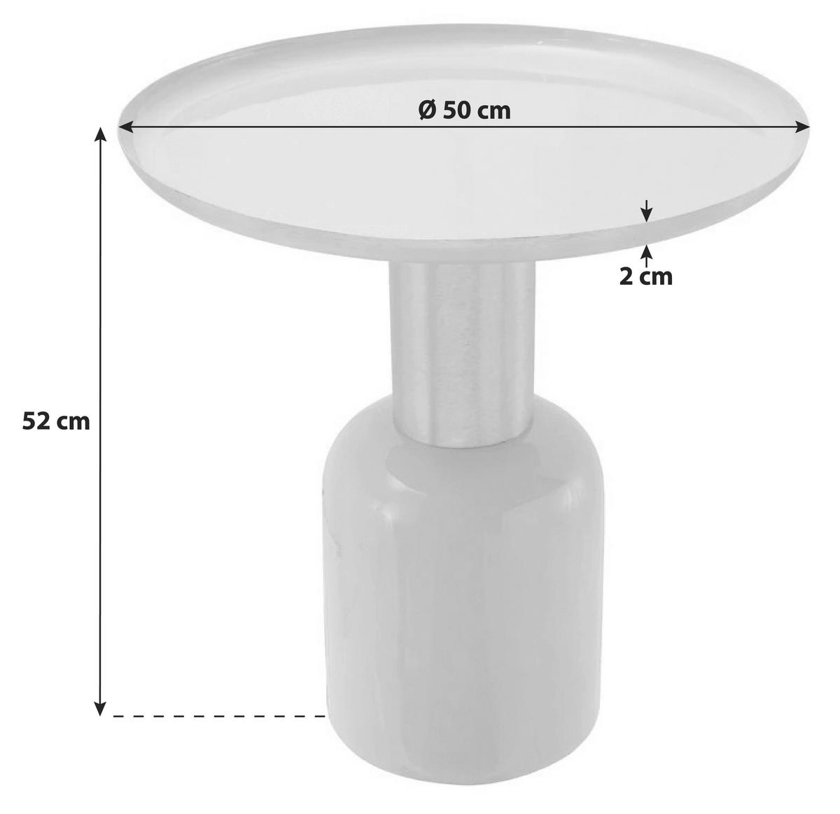 Beistelltisch Beistelltisch Art Deco 725 - Silberfarben/Schwarz, Trend, Metall (50/50/52cm) - Kayoom