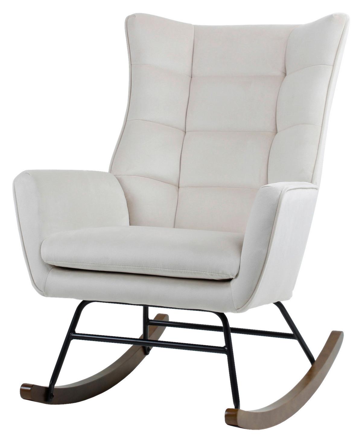 Schaukelstuhl Bryana Beige Polyester - Beige, Design, Holz/Kunststoff (68/97/88cm) - Kayoom