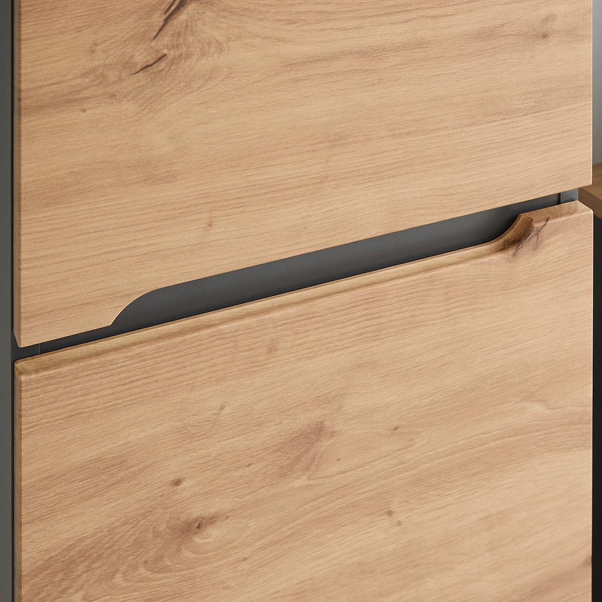 Unterschrank Memphis Artisan Eiche/Grau - Schwarz/Eiche Artisan, MODERN, Holzwerkstoff/Kunststoff (40/90/31cm) - Mömax