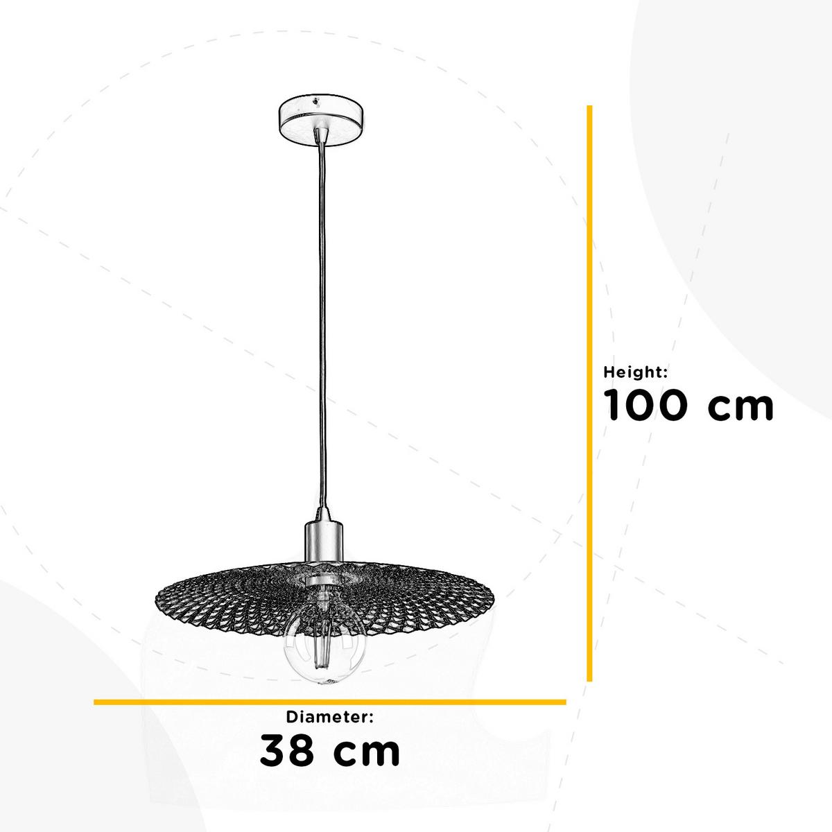 Hängeleuchte Golden Schwarz/Gold max. 22 Watt - Goldfarben/Schwarz, Natur, Metall (38/100cm)