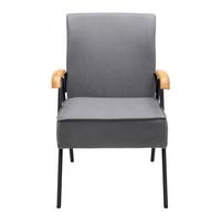 Sessel Nati Grau Mikrofaser - Schwarz/Naturfarben, MODERN, Holz/Textil (52/79/66cm) - Bessagi Home