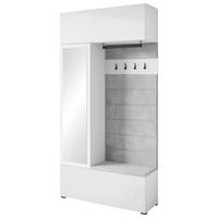 Garderobe Tejo ca. 115x232 cm Weiß hgl. - Weiß Hochglanz/Weiß, Trend, Holzwerkstoff (115/231,9/37,5cm) - Livetastic