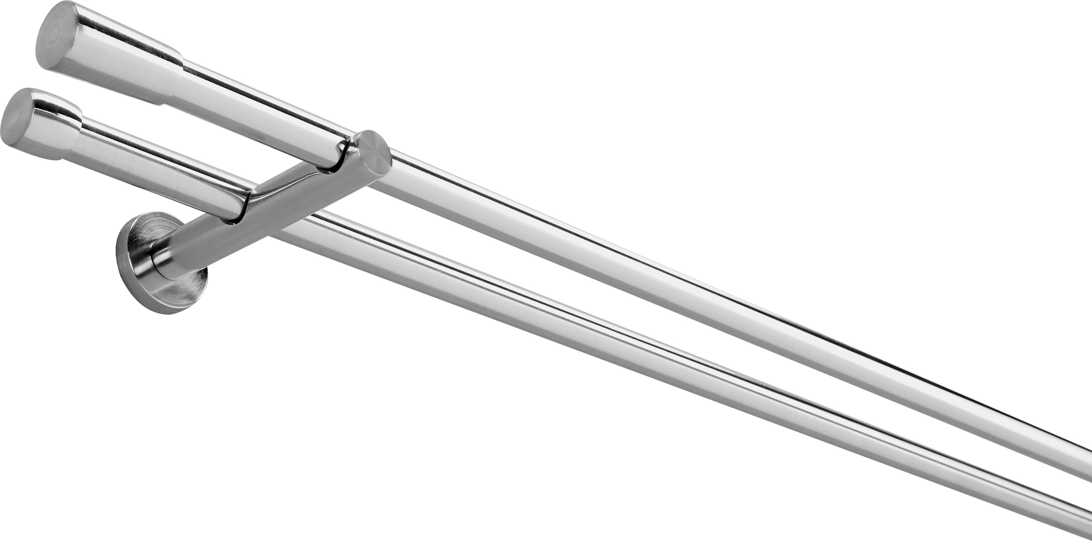 Függönykarnisszett Marie 120cm - nemesacélszínű, fém (120cm) - Modern Living