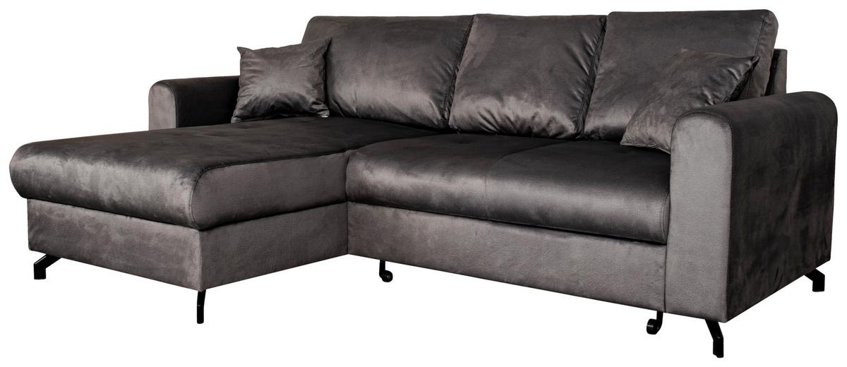 Sedežna Garnitura Lille, Siva, Ležišče, Predal - siva/črna, Moderno, kovina/tekstil (232/110/156cm) - Mömax