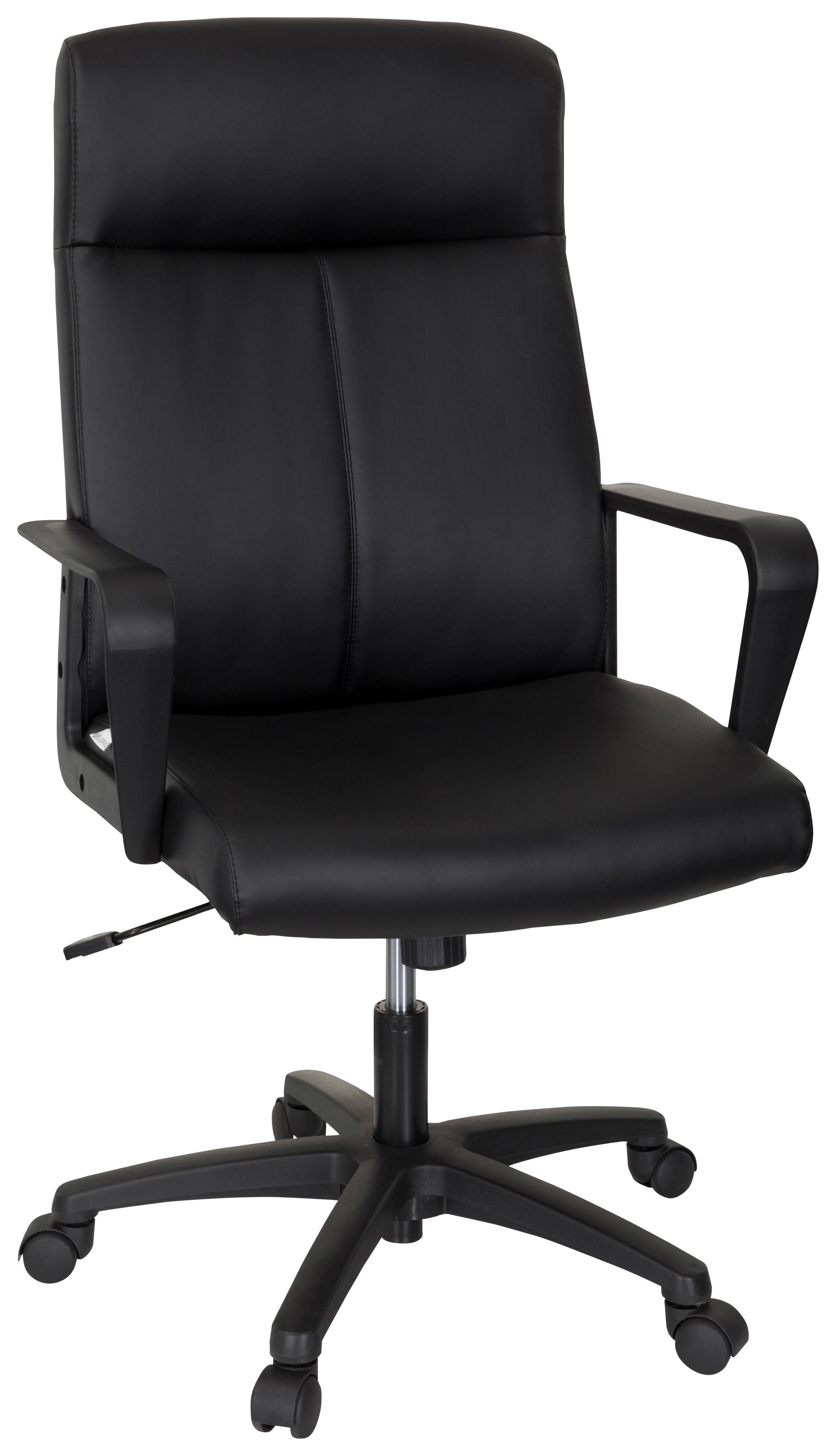 Pisarniški Stol Lisso, Črna - črna, Moderno, umetna masa/tekstil (63/116/66cm) - MID.YOU