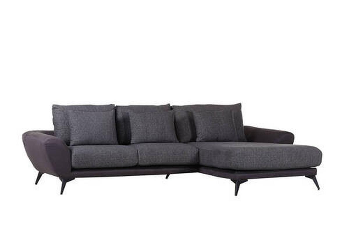 Wohnlandschaft Soria in Dunkelgrau - Dunkelgrau/Schwarz, MODERN, Textil (296/103/176cm) - Premium Living