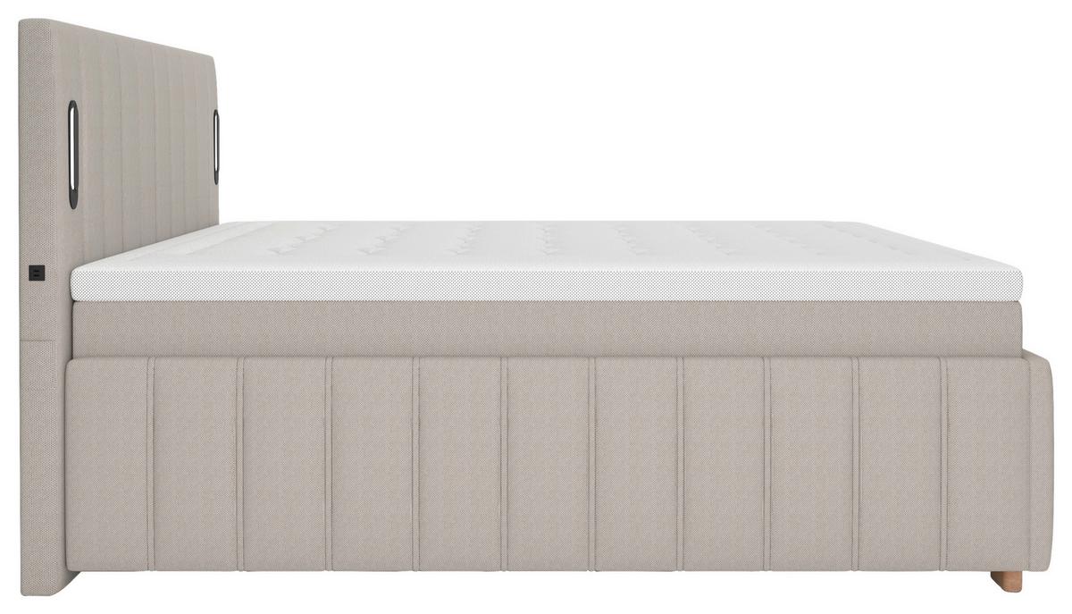 Postelja Z Vzmetnico Pretty - bež, Konvencionalno, kovina/umetna masa (180/200cm) - Premium Living