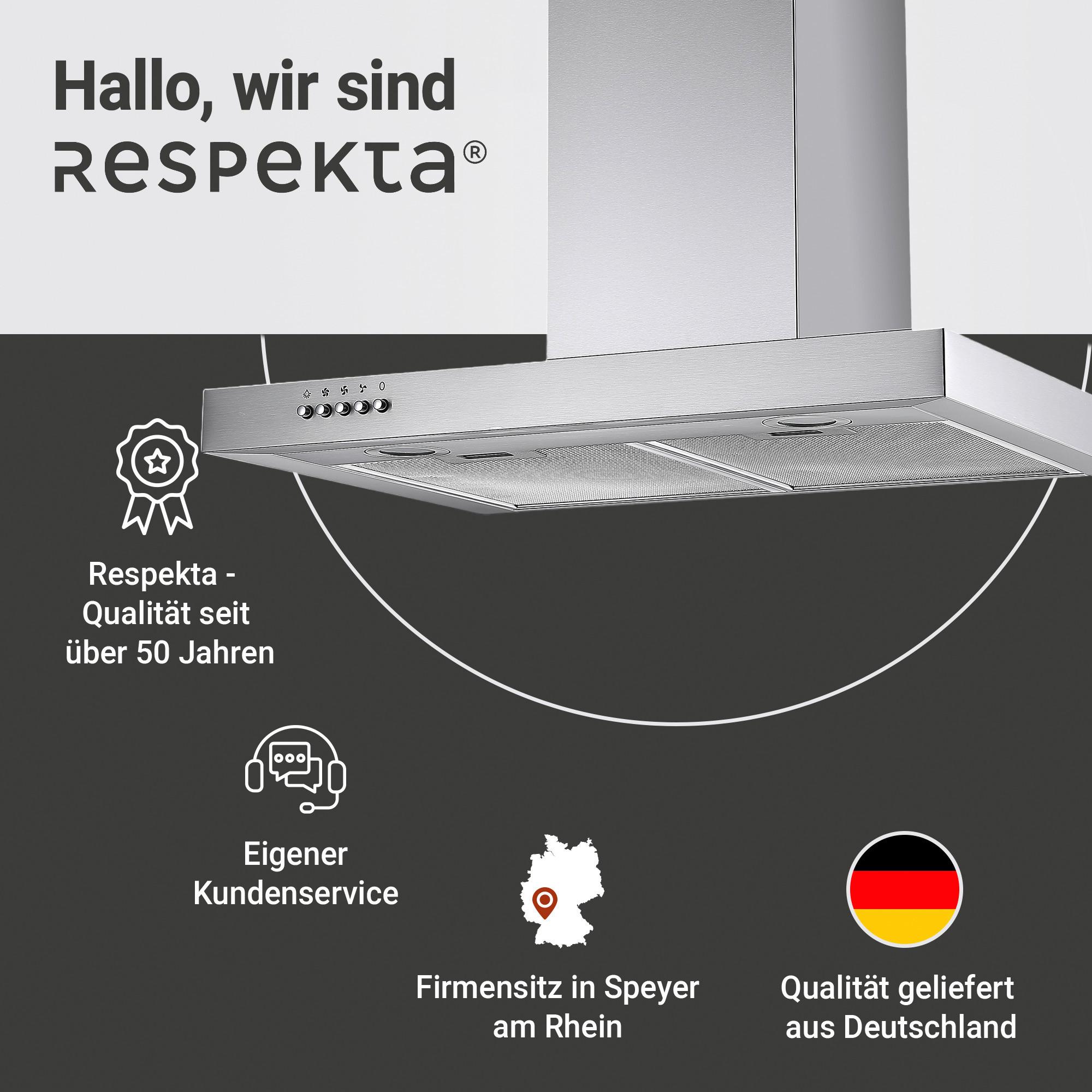 Dunstabzugshaube Enna ca. 60/48-86/50 cm Edelstahlfarben - Edelstahlfarben, Trend, Glas/Metall (60/48-86/50cm) - Respekta