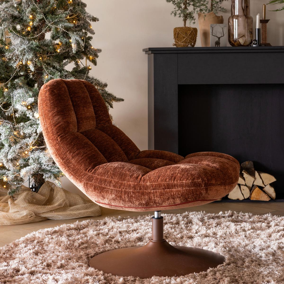 SESSEL Elvi Rostfarben B: 73cm - Rostfarben/Braun, Design, Textil/Metall (73/81/84cm) - Livetastic