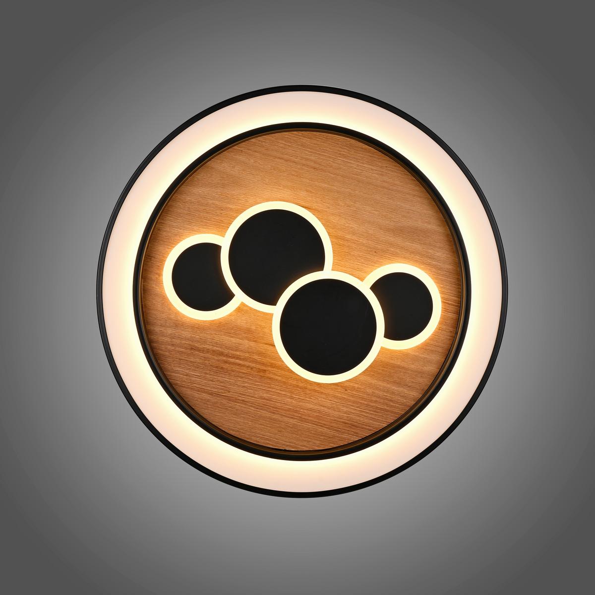 LAMPA SUFITOWA LED 6284-79 ELIZA - Natur, drewno (60/60/8cm) - Paul Neuhaus