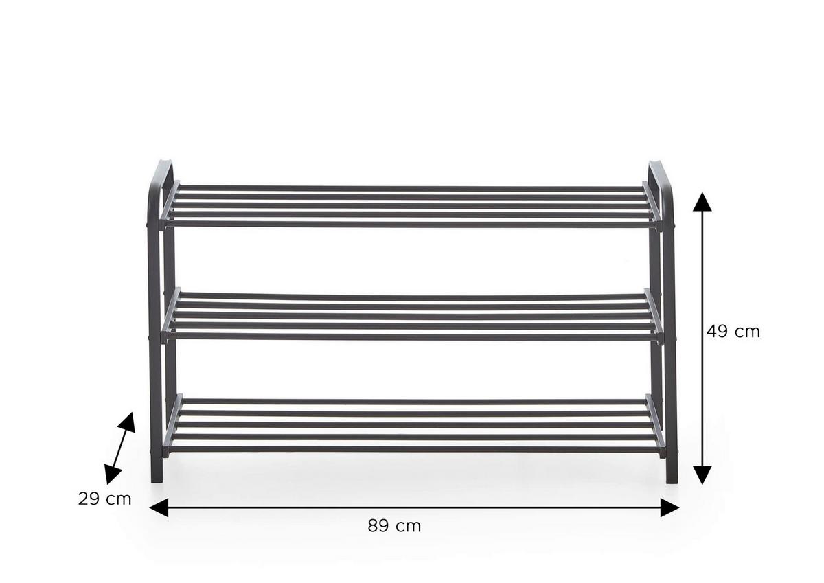 Regal Za Čevlje Lemgo, Črna - črna, Design, kovina (89/49/29cm) - MID.YOU