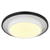 LED-Deckenleuchte Morgan Opal/Schwarz max. 21 Watt - Opal/Schwarz, Design, Kunststoff/Metall (39,5/5cm) - Globo