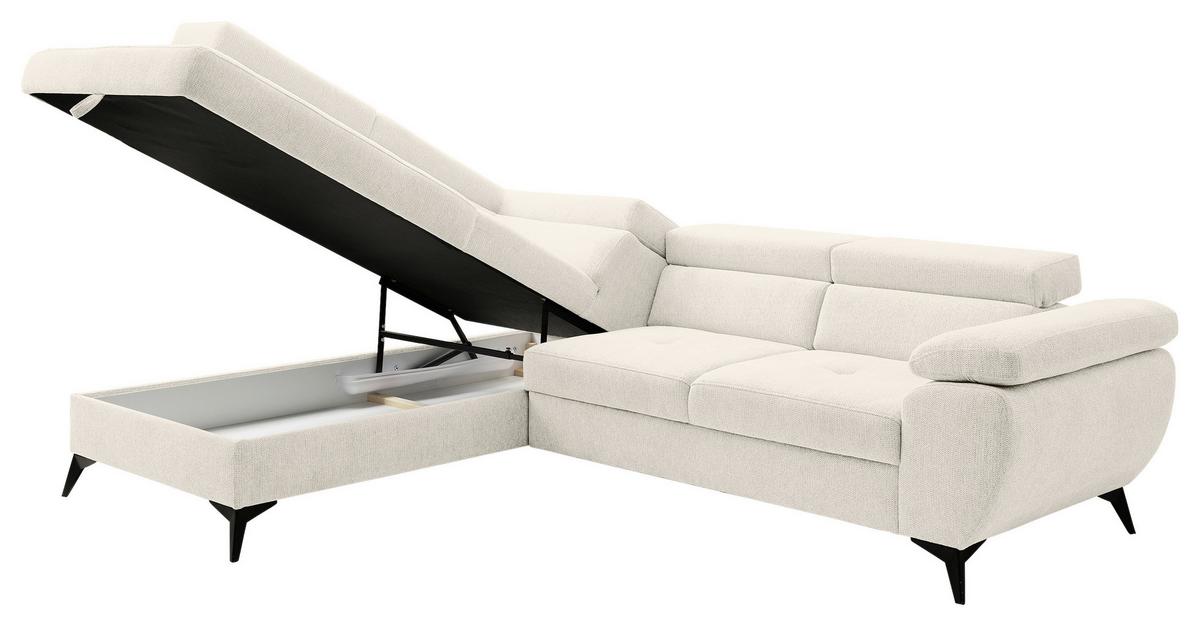 Kutna Garnitura Floris - bež/crna, Moderno, tekstil/metal (200/75-90/256cm) - Modern Living