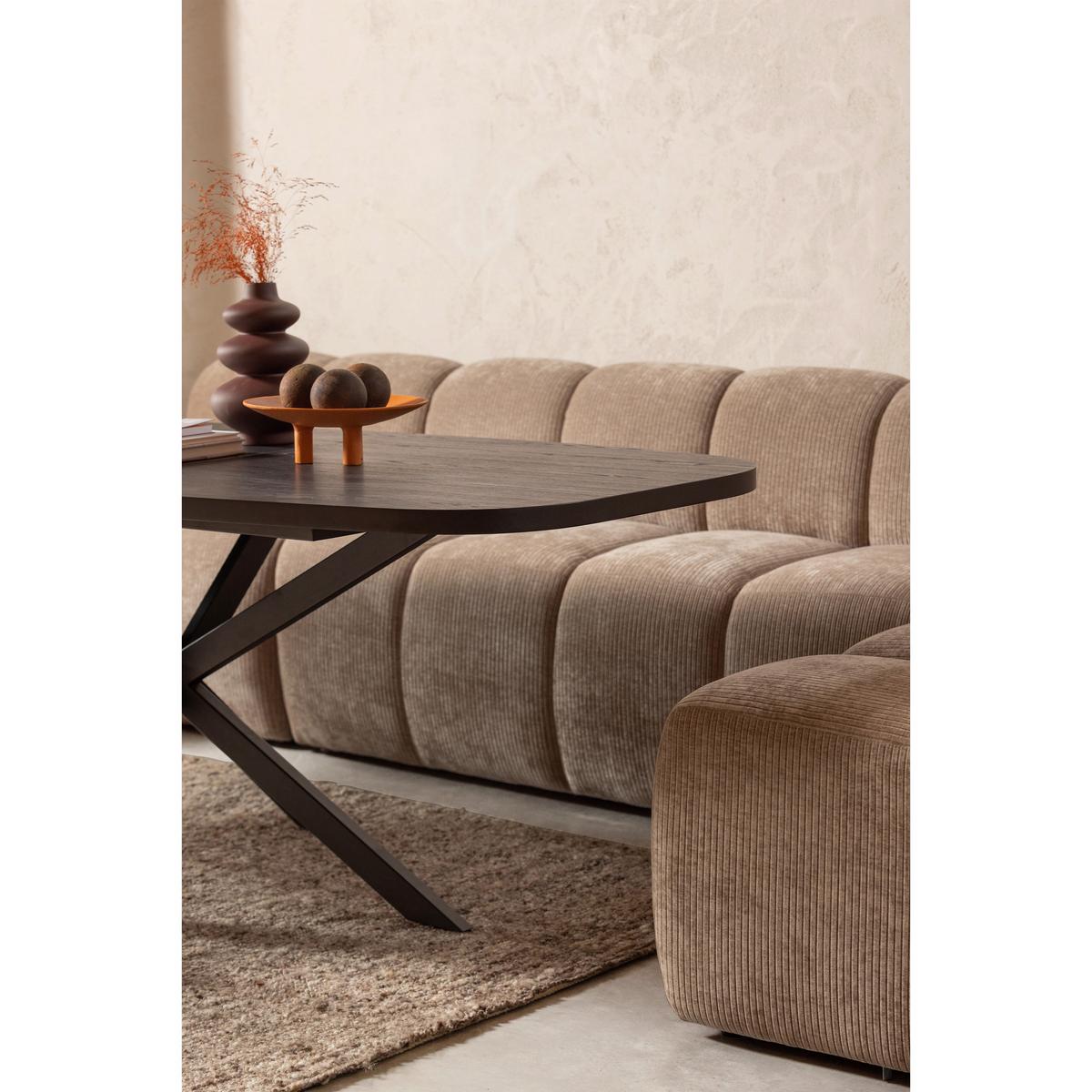 Sitzbank Mojo Sandfarben B: 164cm - Sandfarben/Schwarz, MODERN, Kunststoff/Textil (164/83/73cm) - Livetastic