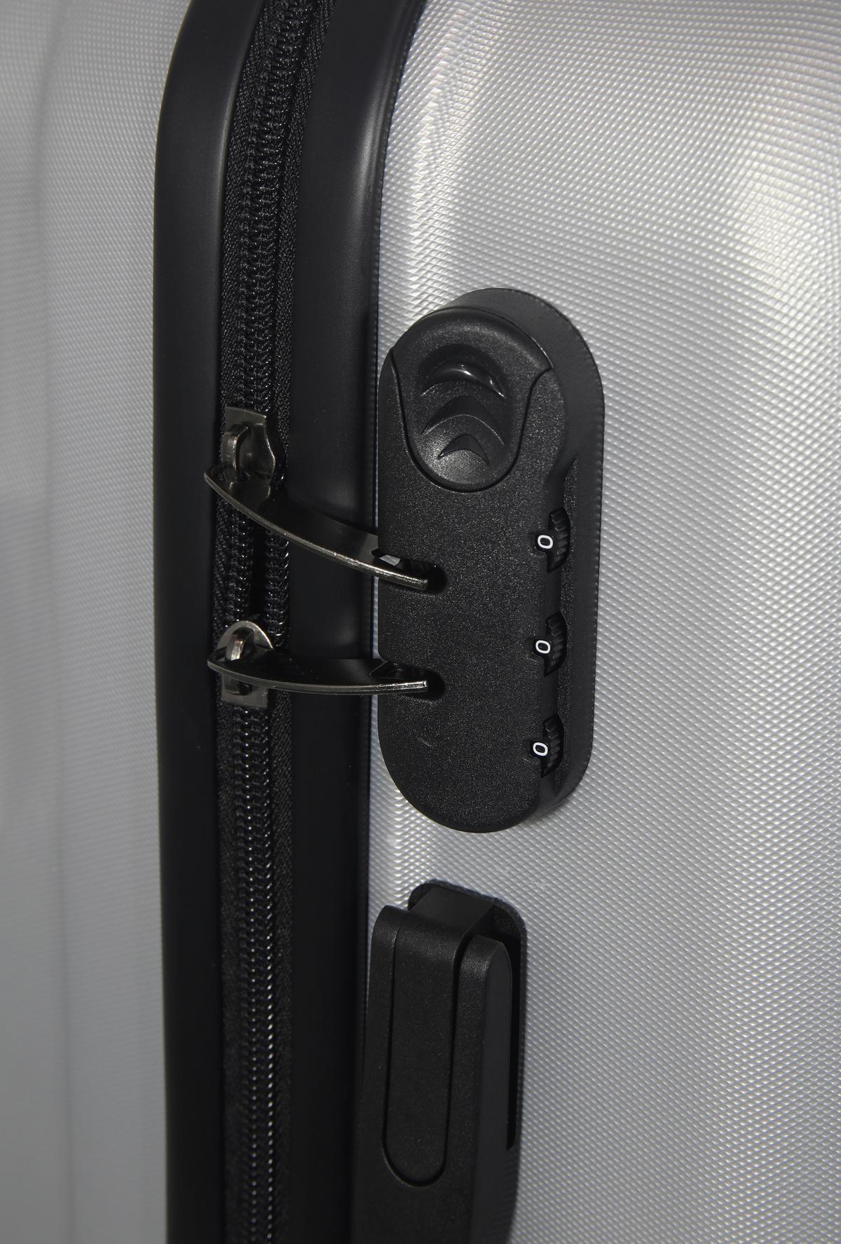 ZESTAW WALIZEK PODRÓŻNYCH CHICAGO - kolor srebrny, Trend, tworzywo sztuczne/metal - Novel