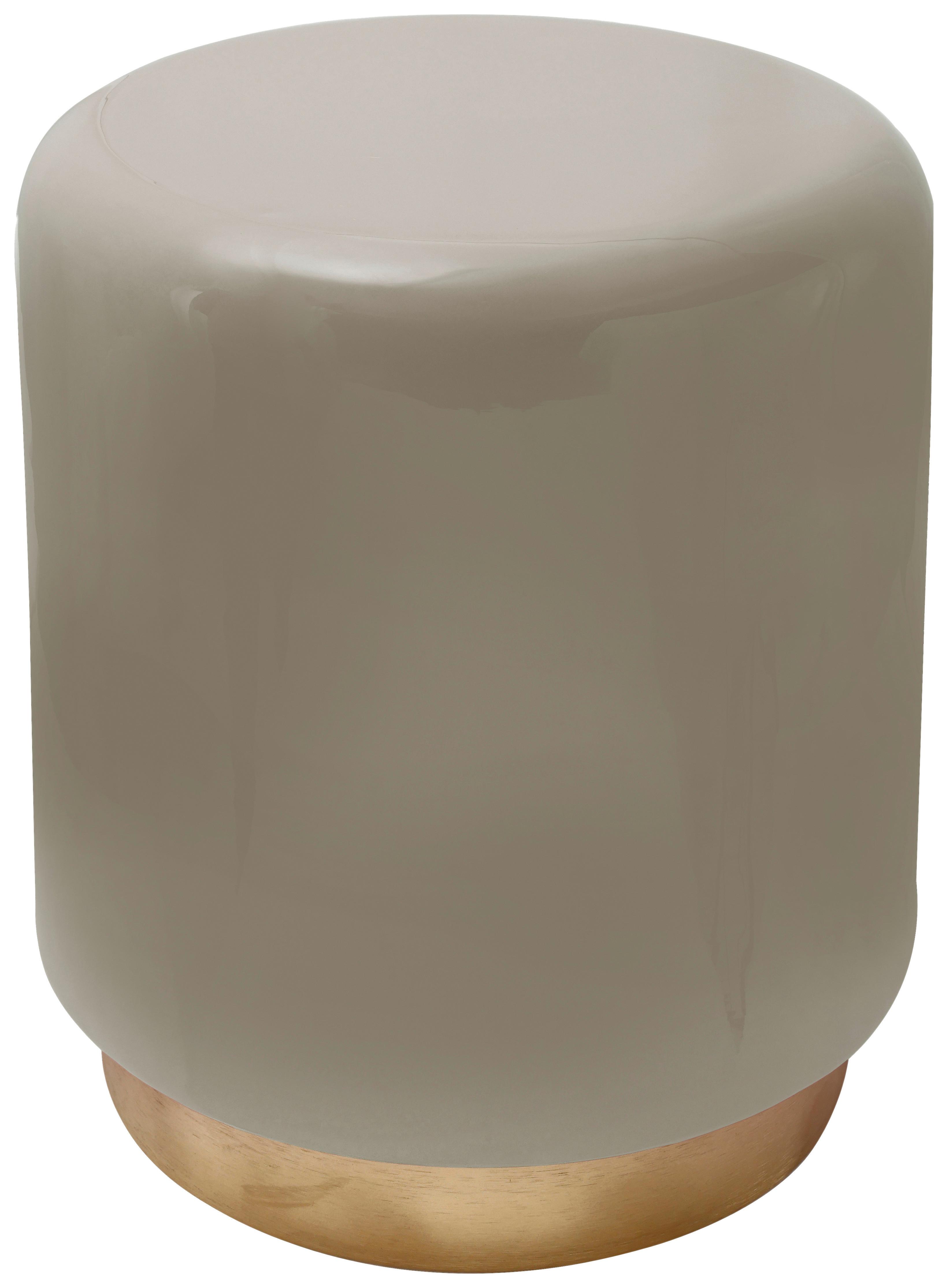 BEISTELLTISCH ART DECO 375 TAUPE - Taupe/Goldfarben, Design, Metall (35/44,5cm) - Kayoom