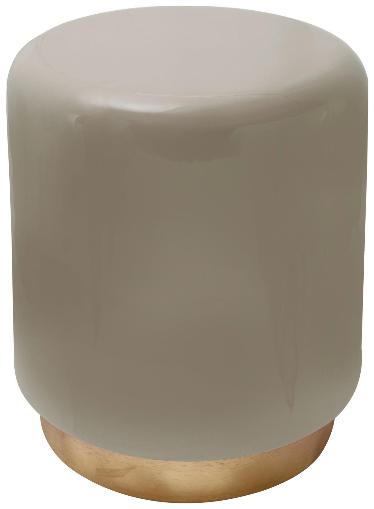 BEISTELLTISCH ART DECO 375 TAUPE - Taupe/Goldfarben, Design, Metall (35/44,5cm) - Kayoom