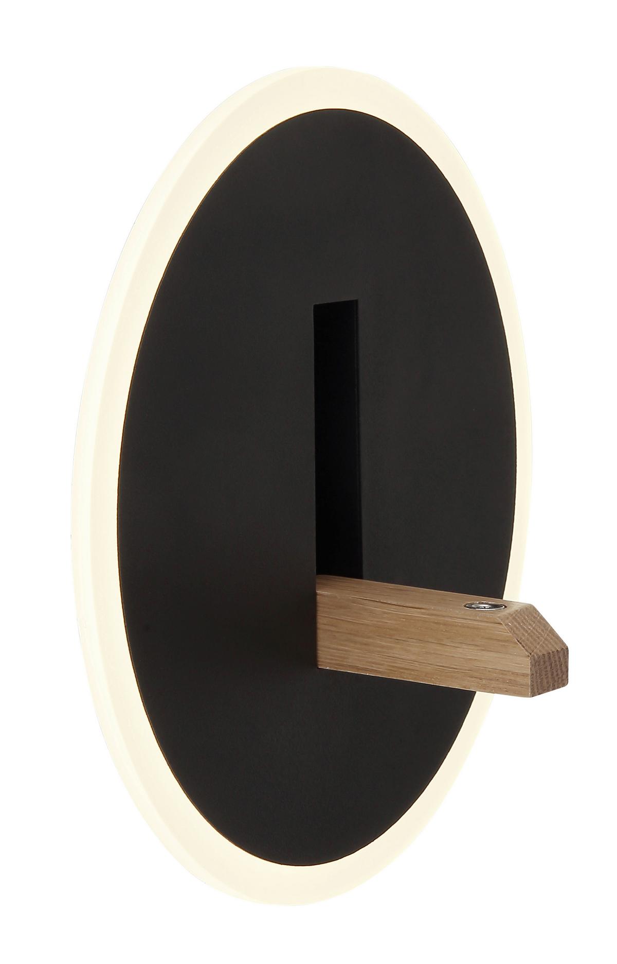 LED-WANDLEUCHTE 78410B AVERY - Weiss/Dunkelbraun, Design, Holzwerkstoff/Kunststoff (20,5/5cm) - Globo