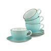 Kavni Servis Vintage Nature Aqua, 8-Delni - turkizna/bela, Basics, keramika - Creatable