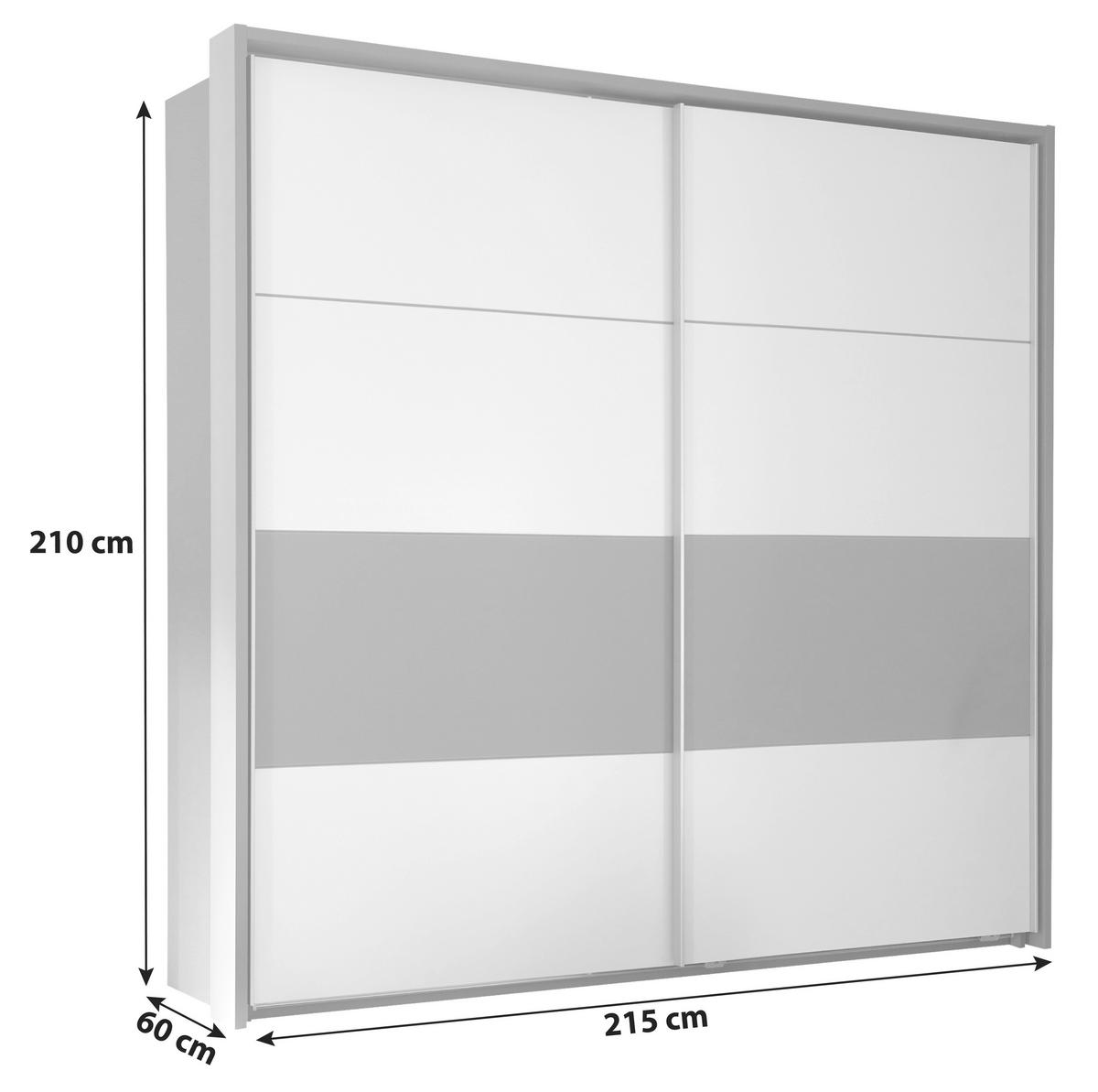 Ormar S Kliznim Vratima Modeste - boje kadulje/svijetlo siva, Moderno, drvni materijal/metal (215/210/60cm)