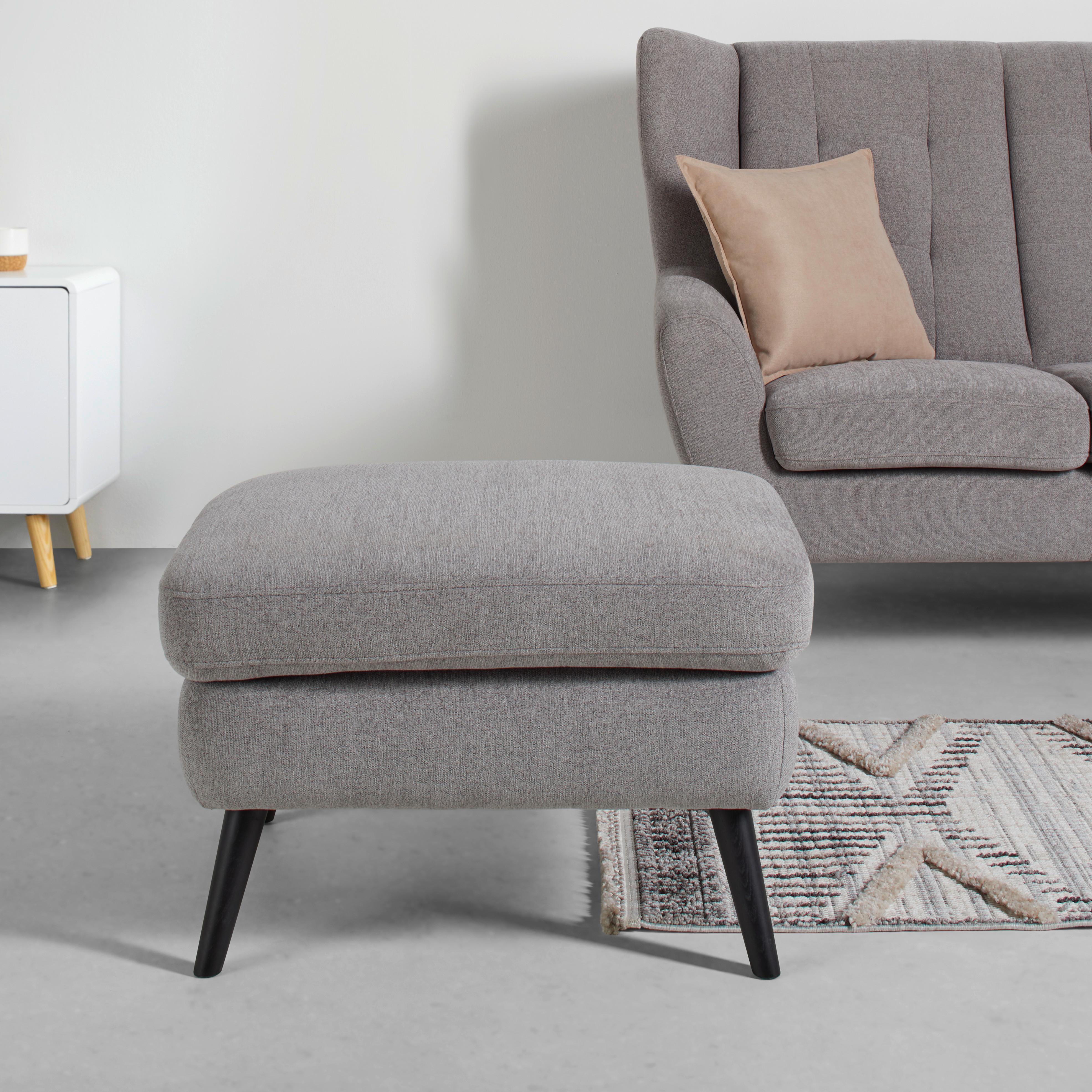 Hocker Helsinki in Grau/Dunkelgrau - Dunkelgrau/Schwarz, Modern, Holz/Holzwerkstoff (72/47/62cm) - Mömax