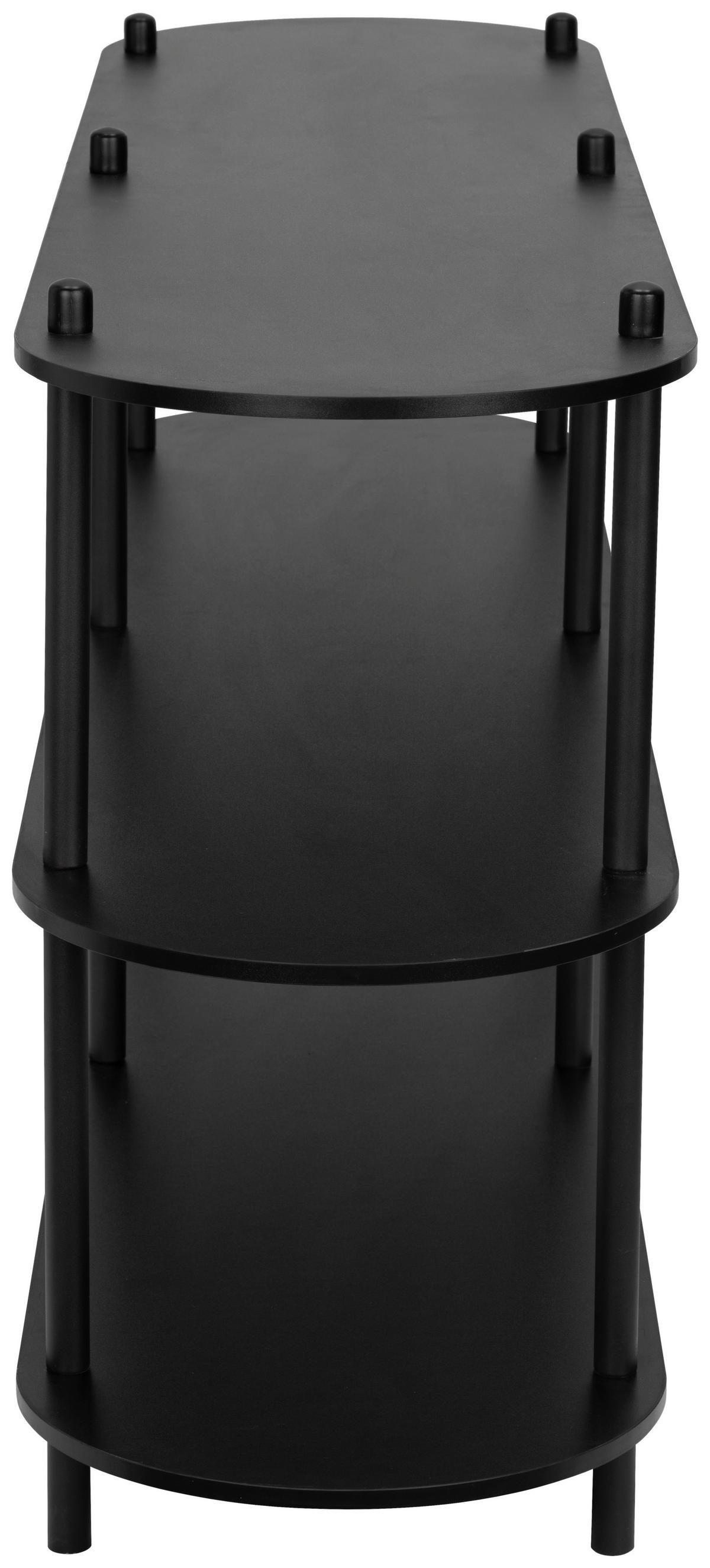 REGAŁ REGINA - czarny, Modern, materiał drewnopochodny/metal (160/70/38cm) - PBJ