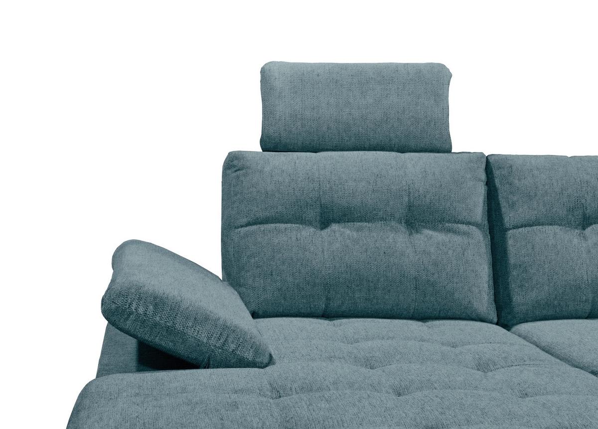 Wohnlandschaft Durban U ca. 170x324x218 cm Eisblau - Blau/Schwarz, KONVENTIONELL, Kunststoff/Textil (170/324/218cm) - MID.YOU