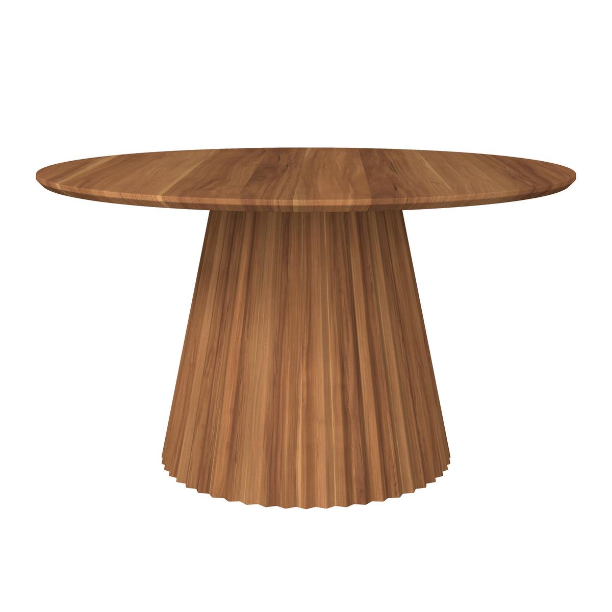 Étkezőasztal Kerek Allegra - akáciaszínű/natúr színű, Modern, fa (140/76cm) - Bessagi Home