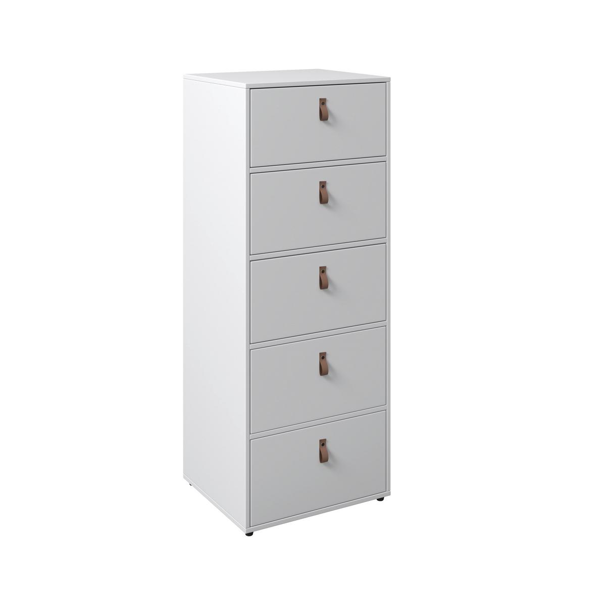 Kommode "Mick", weiß, MDF - Schwarz/Braun, MODERN, Kunststoff (46/119,5/40cm) - Bessagi Home