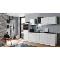 Küchenblock White-Classic Weiß B: ca. 280 cm - Silberfarben/Graphitfarben, KONVENTIONELL, Holzwerkstoff/Kunststoff (280cm) - Menke