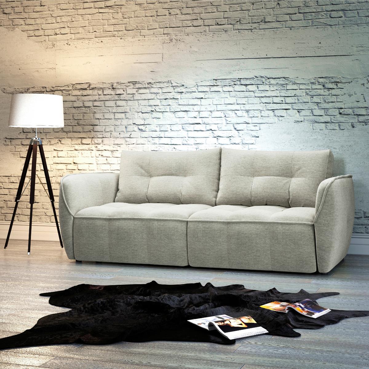 Boxspring Kanapéágy Bombei - bézs/szürke, Modern, faalapú anyag/textil (243/94/125cm)