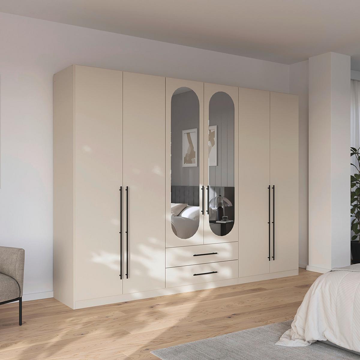 Dulap cu uși rotative VELORA - șampanie, Konventionell, material pe bază de lemn (271/210/54cm) - Mömax