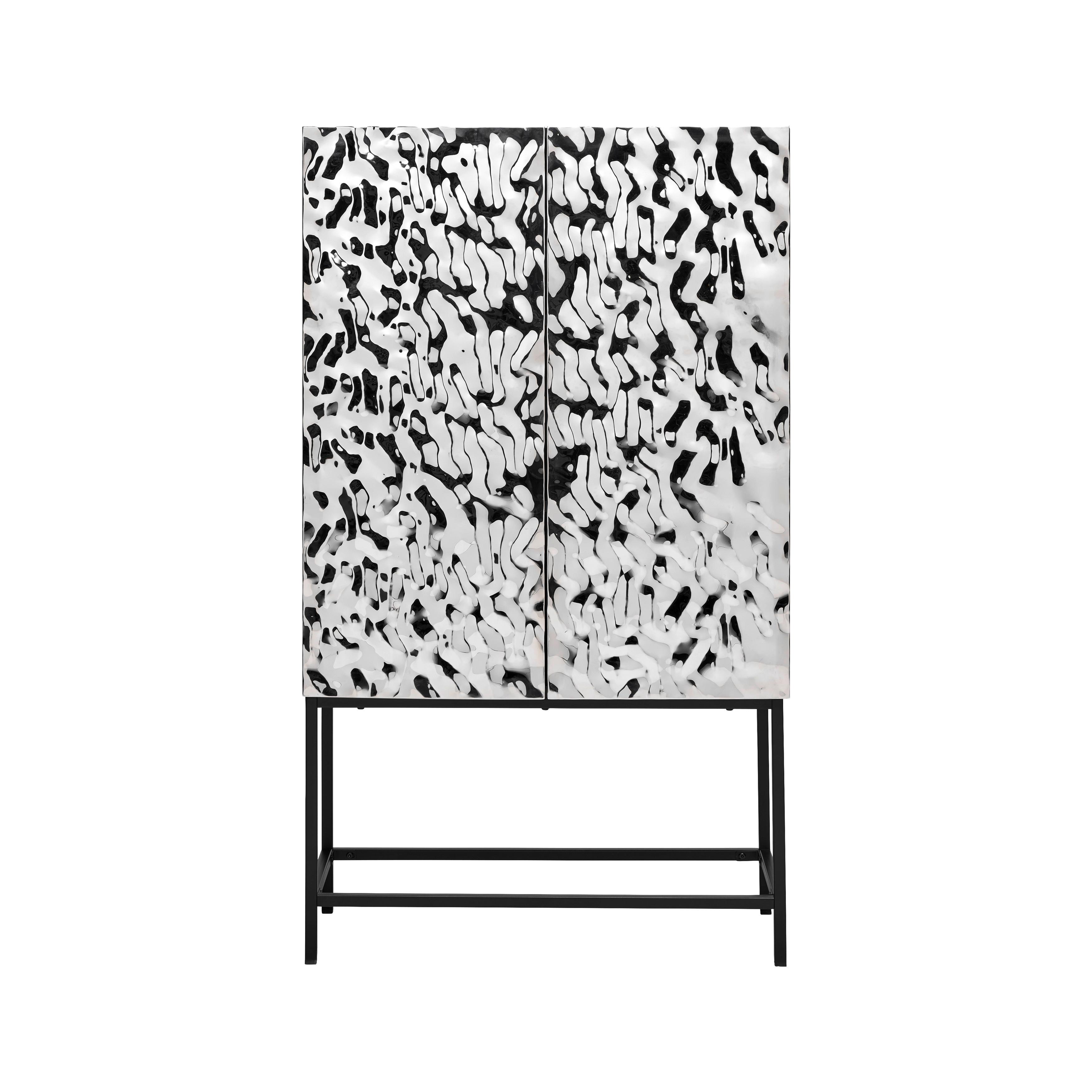 HÖG BYRÅ MARLENE - stålfärgad/svart, Design, metall/trämaterial (80/140/40cm) - Mömax