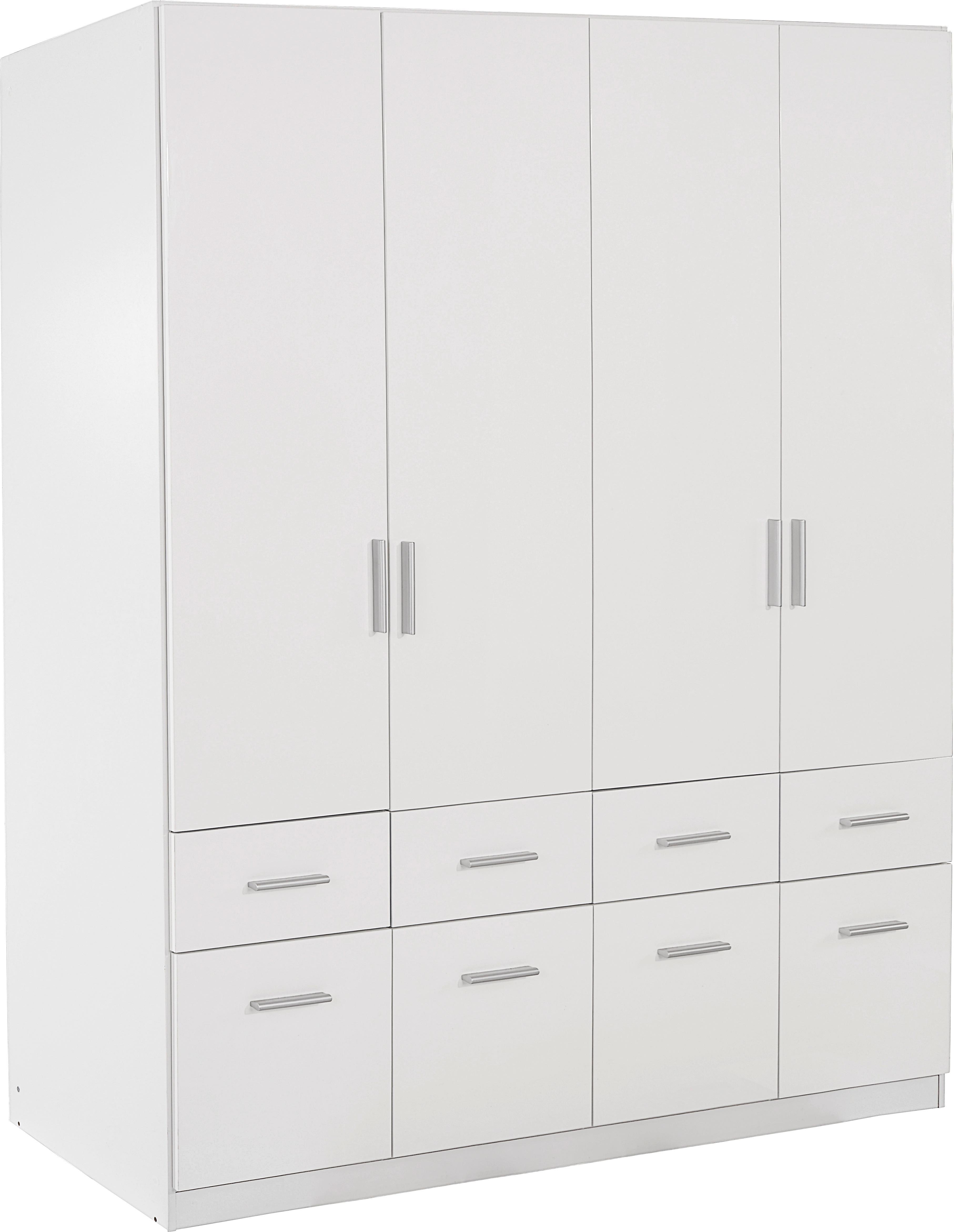 Dulap de haine Celle - alb/alb lucios intens, Modern, lemn (181/197/54cm)