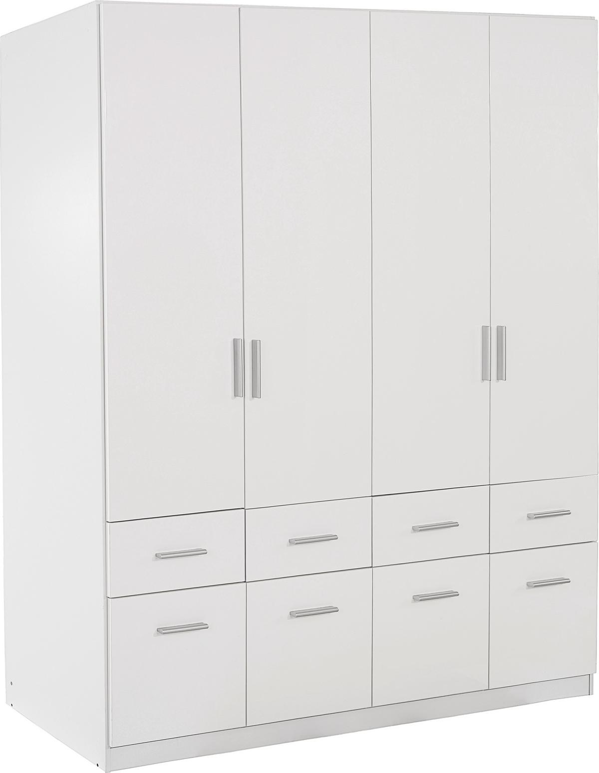 Dulap de haine Celle - alb/alb lucios intens, Modern, lemn (181/197/54cm)