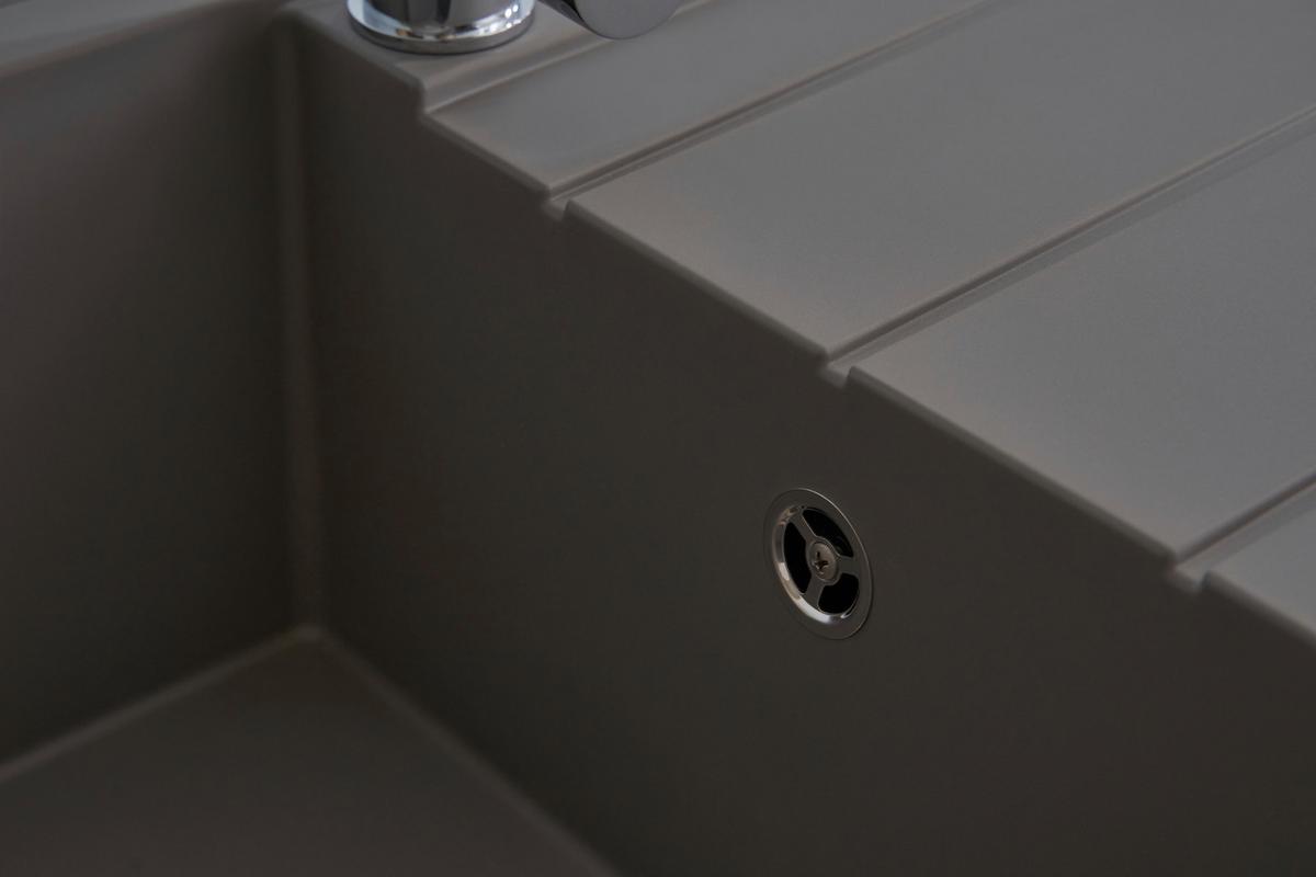 Einbauspüle Houston ca. 80x21x50 cm Grau - Grau, Trend, Glas/Kunststoff (80/21/50cm) - Respekta