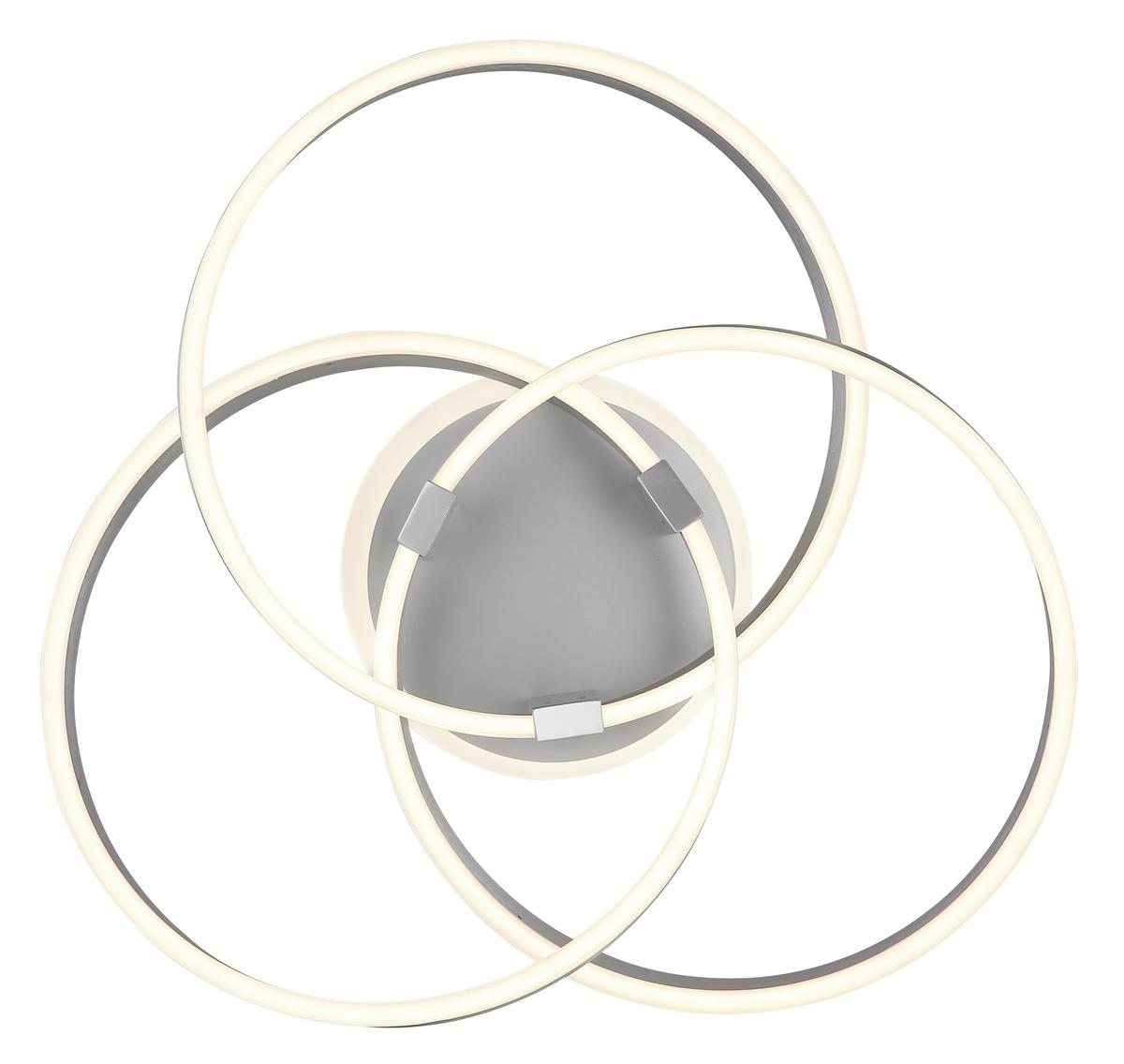 Stropna Led-svetilka Herwig, S Sijalko - siva/opal, Design, kovina/umetna masa (60/57,5/20cm)
