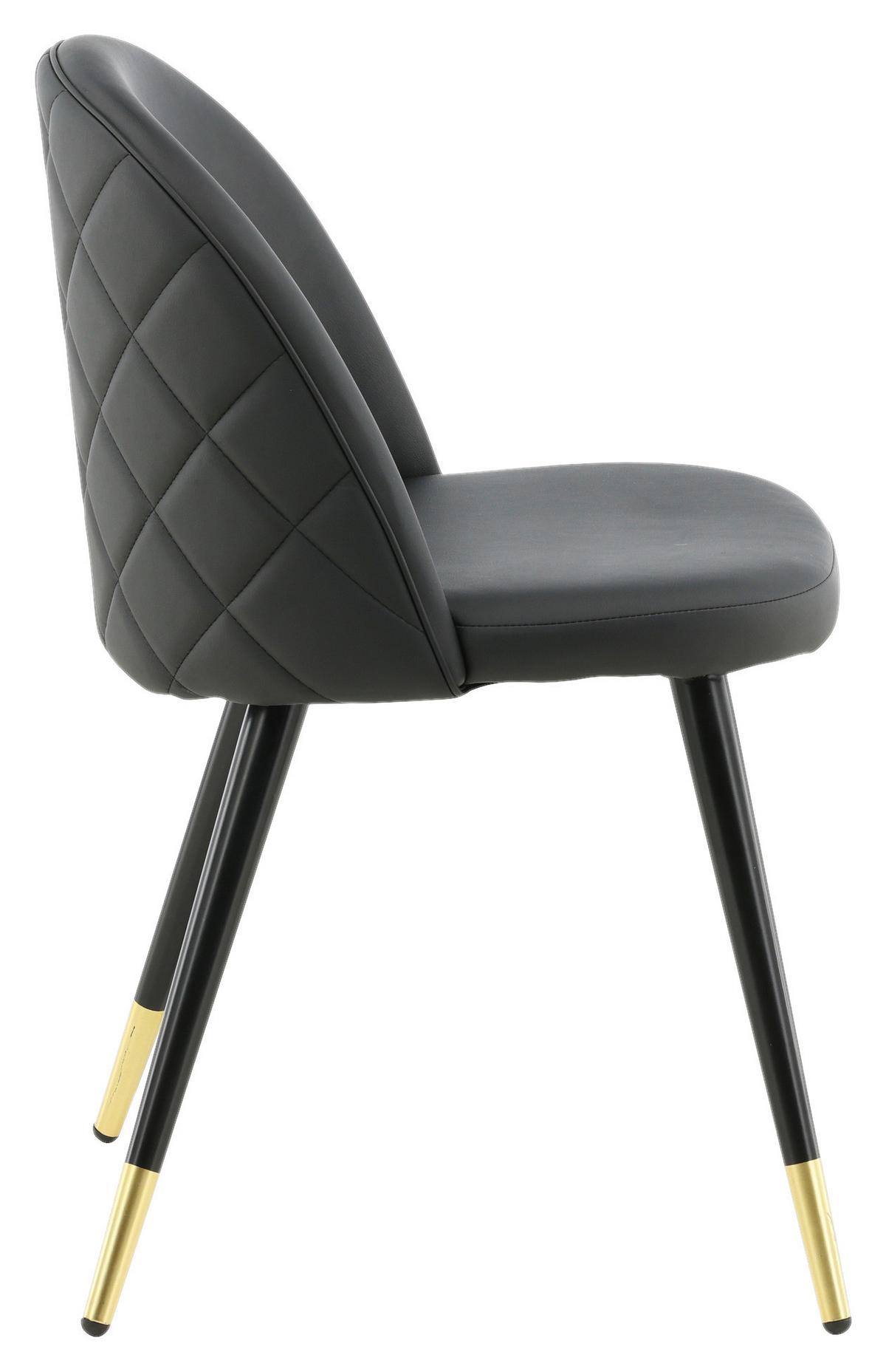 Stuhl Set Velvet VELVET - Schwarz, Design, Textil/Metall (50/77/48cm) - Livetastic