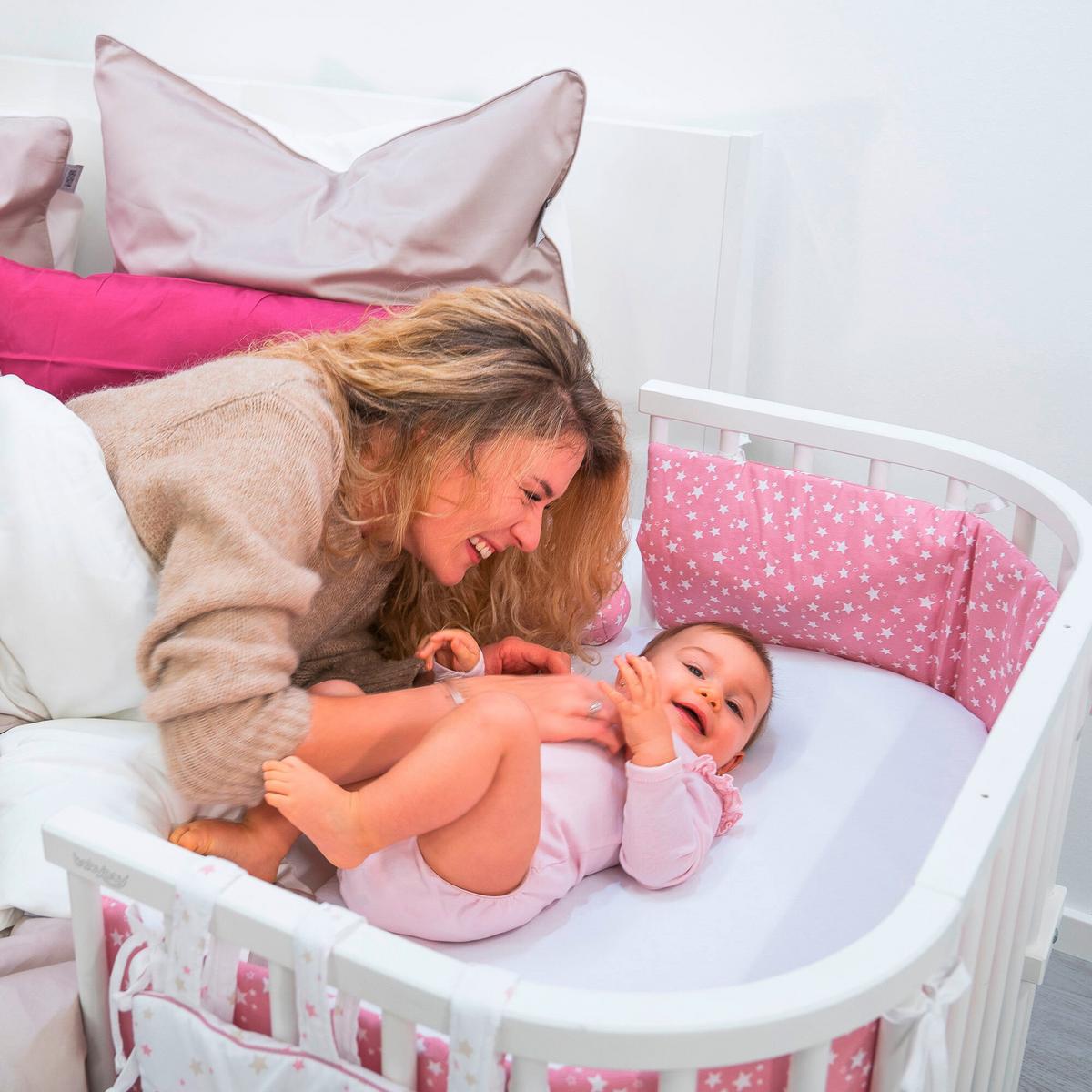 GNIAZDKO NESTCHEN ORIGINAL PIQUE - biały/szary, Basics, tkanina (149/24/2cm) - Babybay