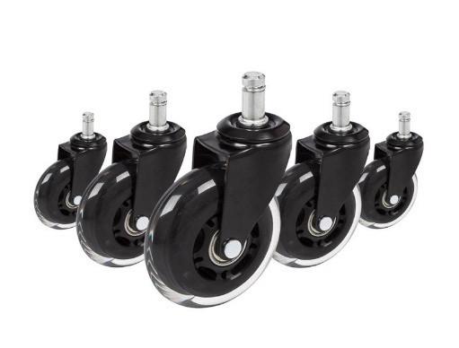 Set Kolesc Za Vrtljivi Stol Rolo Skate, Črna, 5-Delni - črna/prosojno, Basics, kovina/umetna masa (3,6/9,2/7,6cm) - MID.YOU