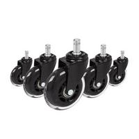 Set Kolesc Za Vrtljivi Stol Rolo Skate, Črna, 5-Delni - črna/prosojno, Basics, kovina/umetna masa (3,6/9,2/7,6cm) - MID.YOU