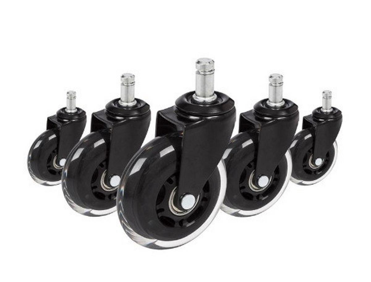 Set Kolesc Za Vrtljivi Stol Rolo Skate, Črna, 5-Delni - črna/prosojno, Basics, kovina/umetna masa (3,6/9,2/7,6cm) - MID.YOU
