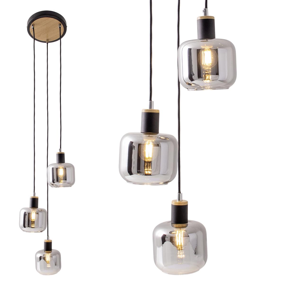 LAMPA WISZĄCA 6116722 FUMOSO - czarny, Design, metal/szkło (20/120cm) - Näve